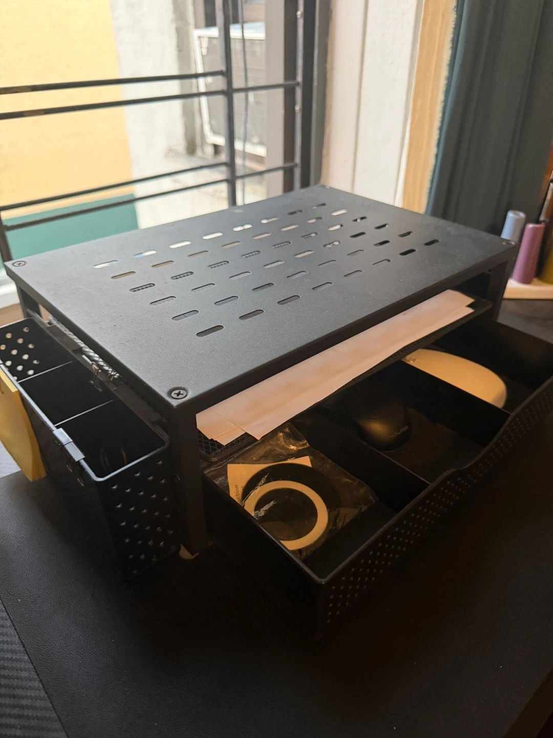 Black Desktop Organizer with Wireless Charging Lamp - photo 4