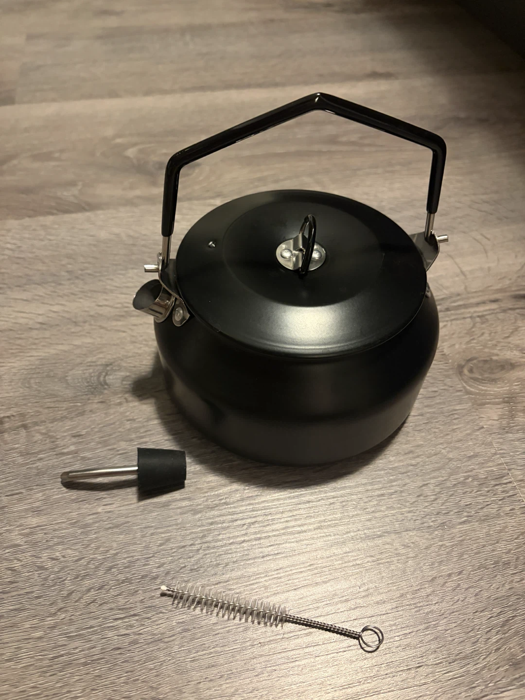 Black 304 Stainless Steel Camping Kettle 900ml