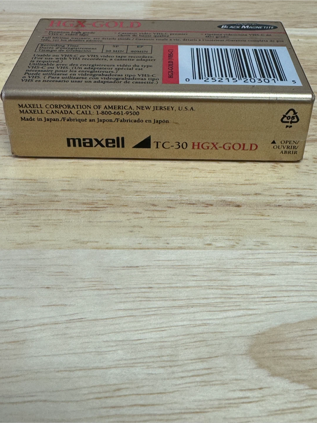 Maxell HGX-Gold TC-30 VHS-C Camcorder Videocassette - photo 4