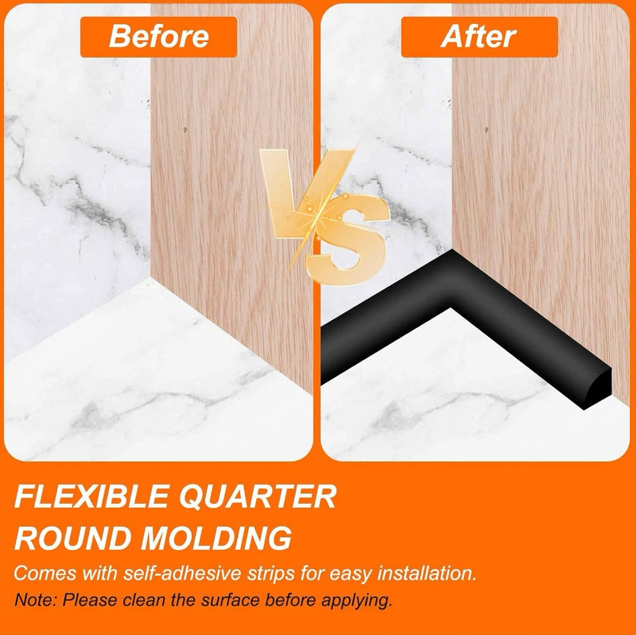 HARFINGTON Flexible Quarter Round Molding Wall Trim - New - photo 4