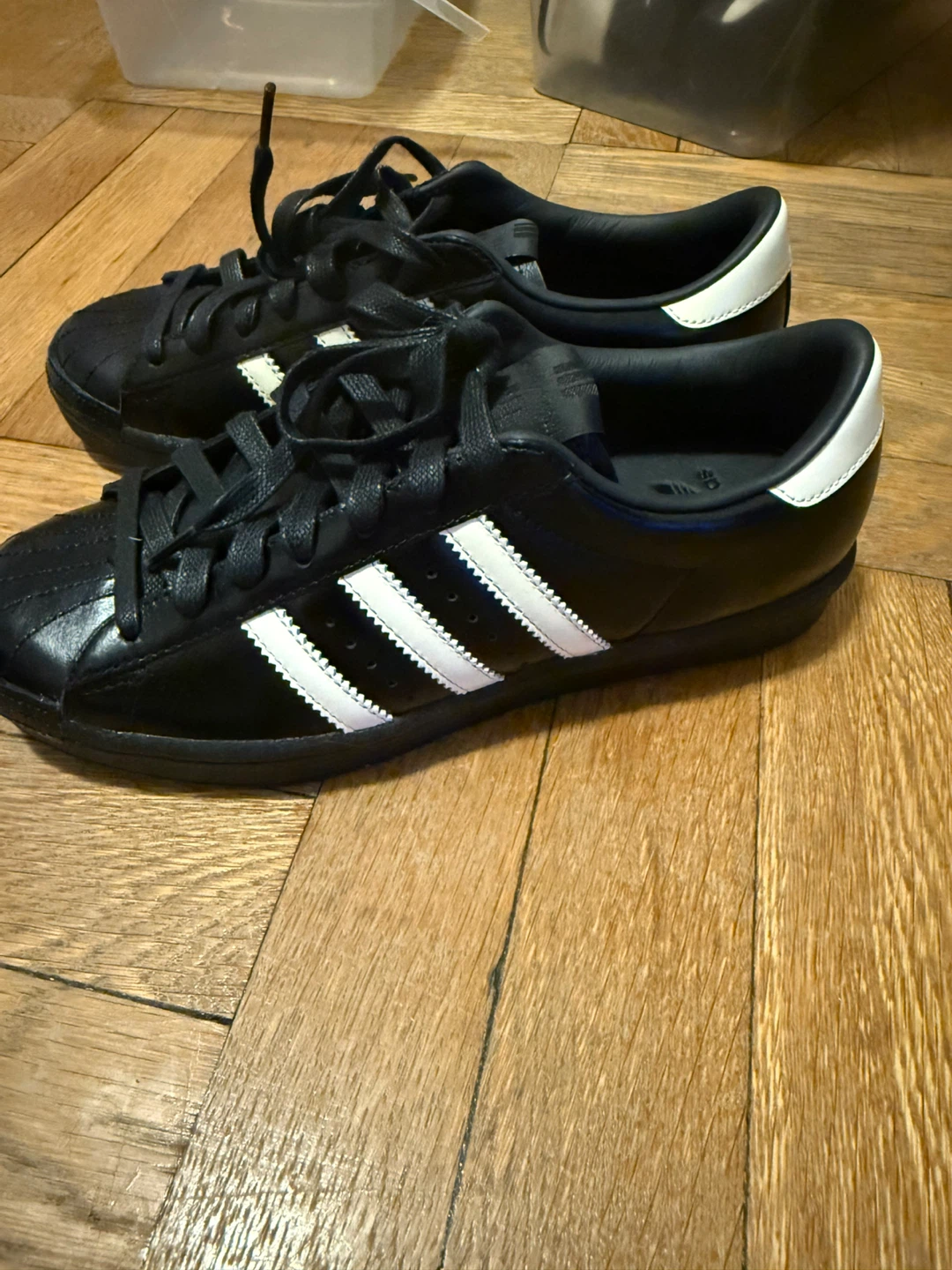 Size 4.5 Adidas Superstar Black and White - photo 3