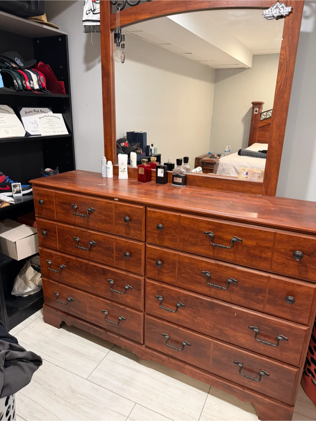 Wooden Dresser with Mirror - photo 2