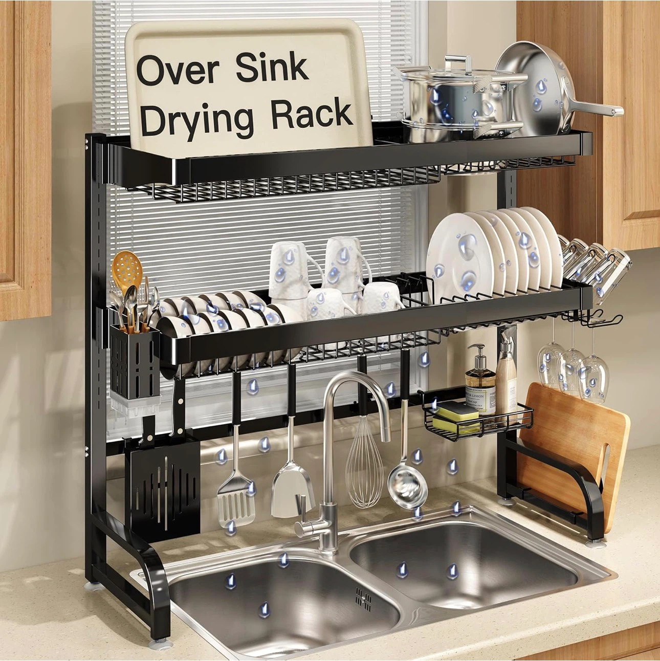 Stainless Steel Expandable Over The Sink Dish Drying Rack