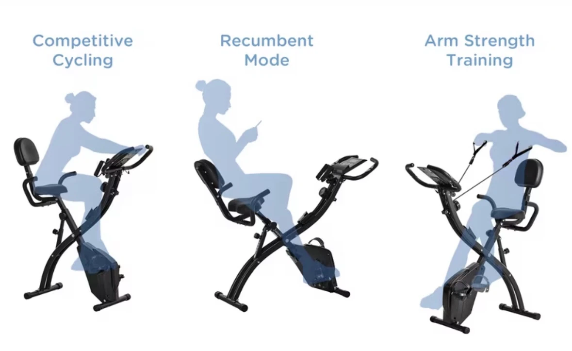 Folding Exercise Bike with resistance band handle - photo 3