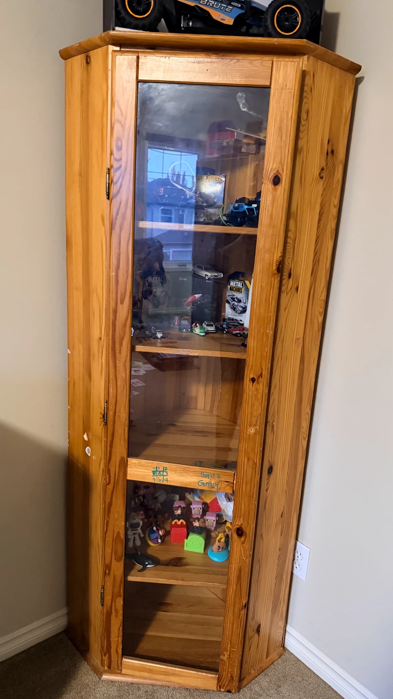 Wooden Corner Display Cabinet