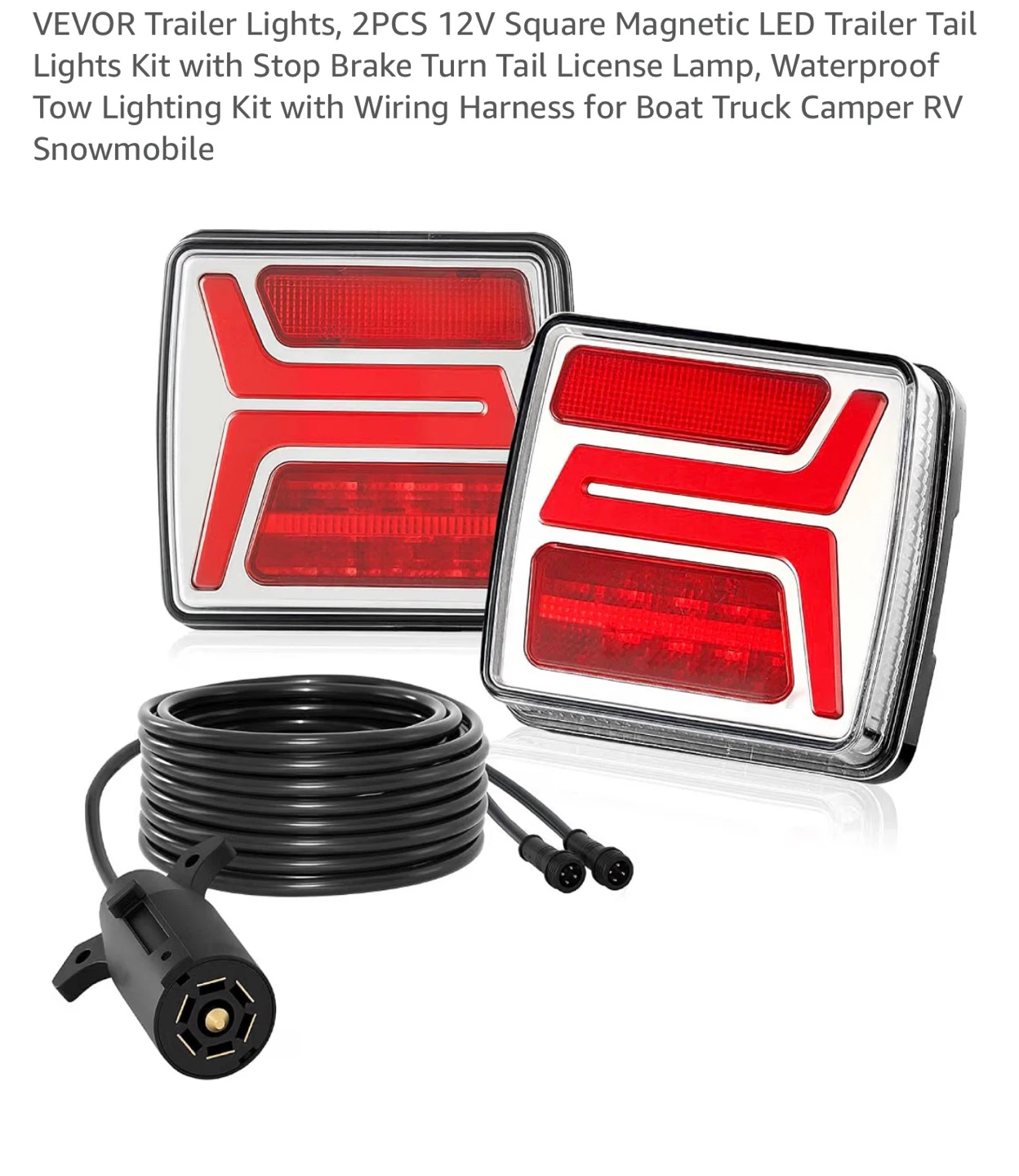 VEVOR 12V Magnetic LED Trailer Lights Kit 7 Pin - photo 4