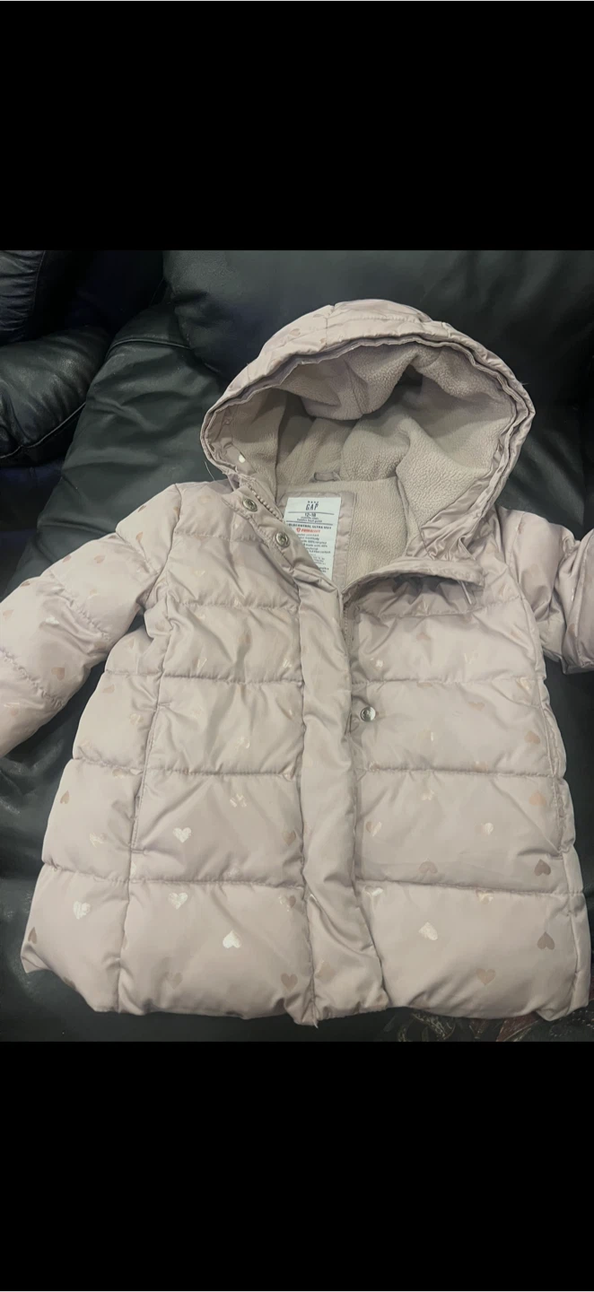 Baby Gap Heart Print Puffer Jacket