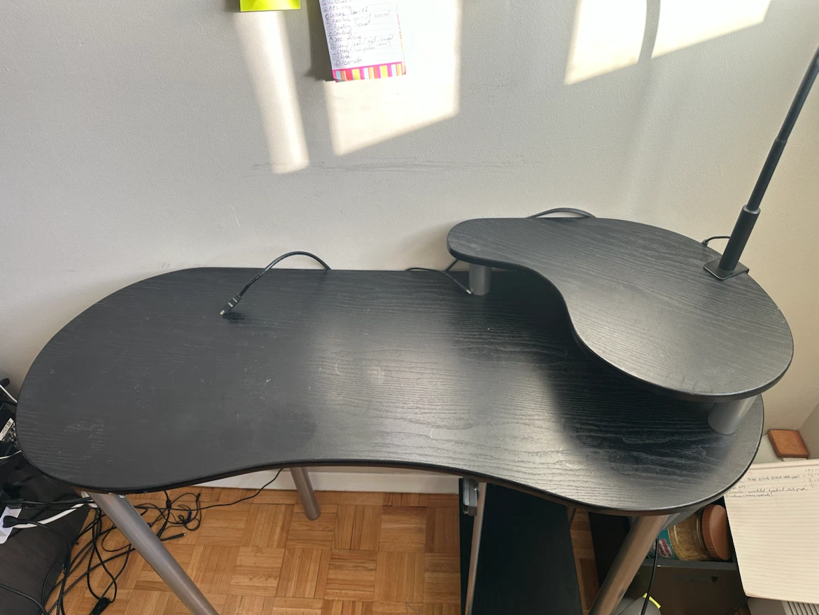 Black Computer Desk with Monitor Shelf