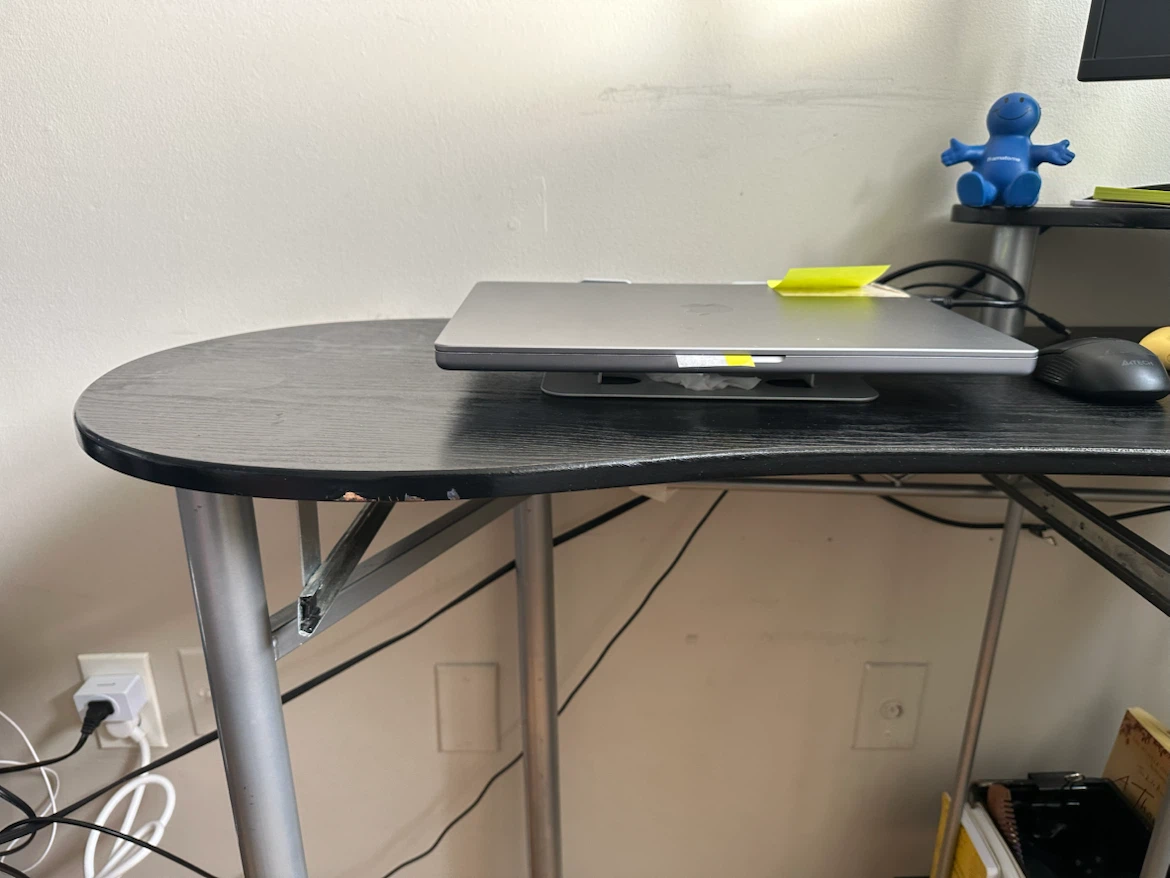 Black Computer Desk with Monitor Shelf - photo 4