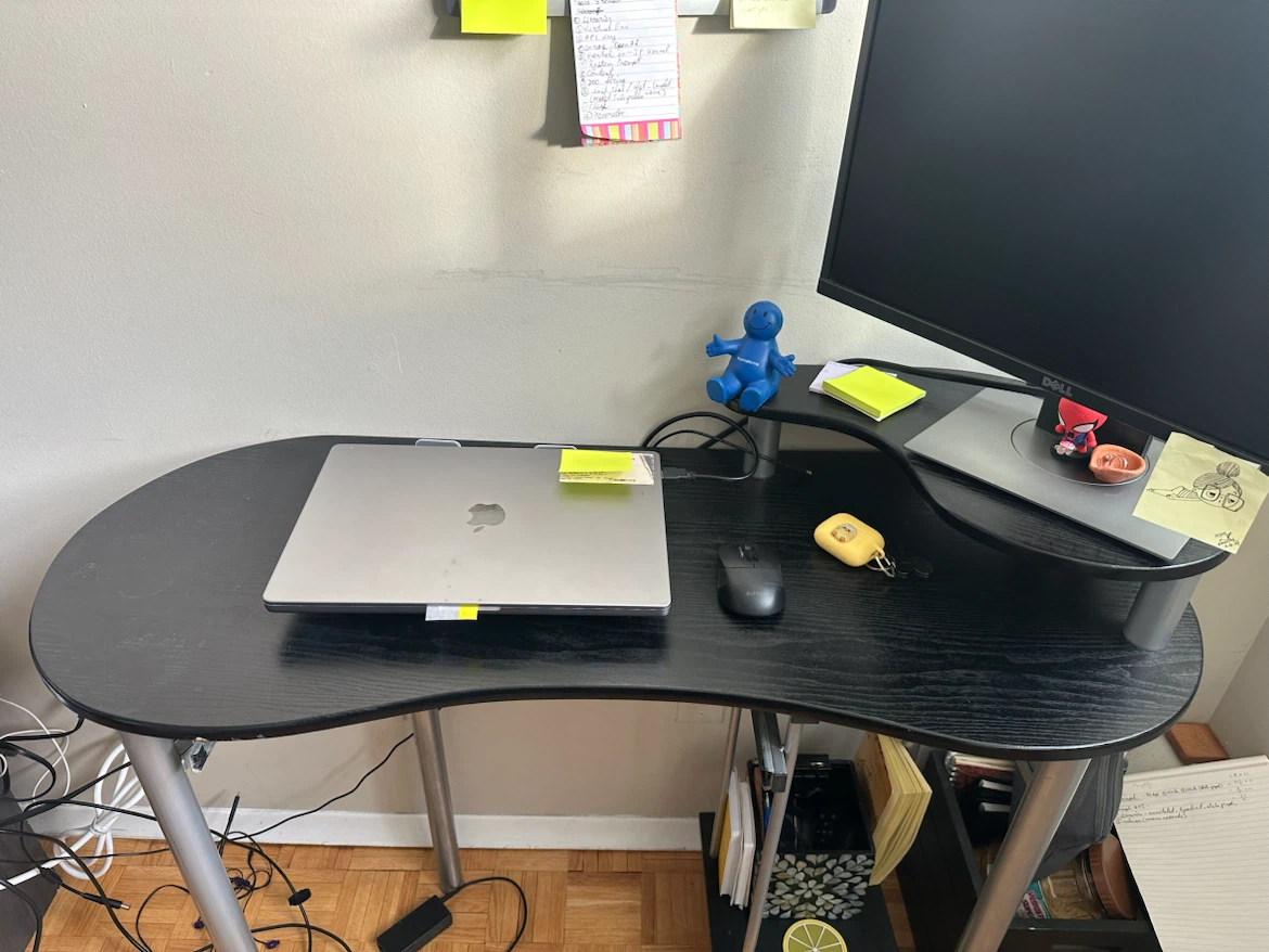 Black Computer Desk with Monitor Shelf - photo 5