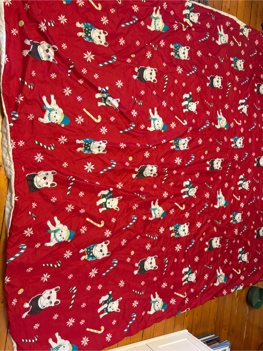 Christmas French Bulldog Queen duvet cover
