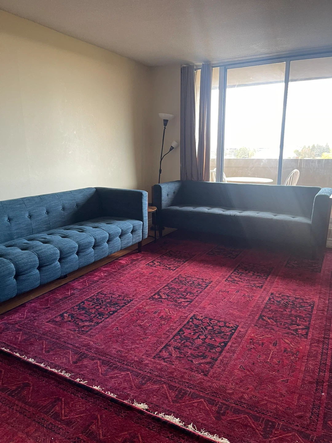 Mid-century modern blue sofa 900$ for each just used 3 months.