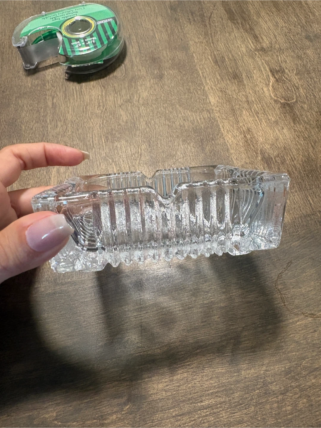 Clear Glass Square Ashtray - photo 2