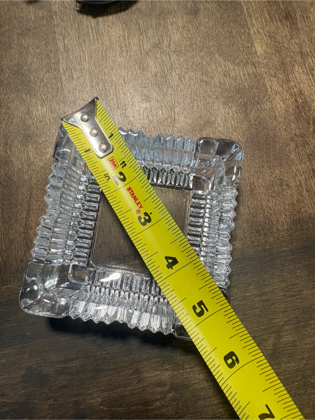 Clear Glass Square Ashtray - photo 3