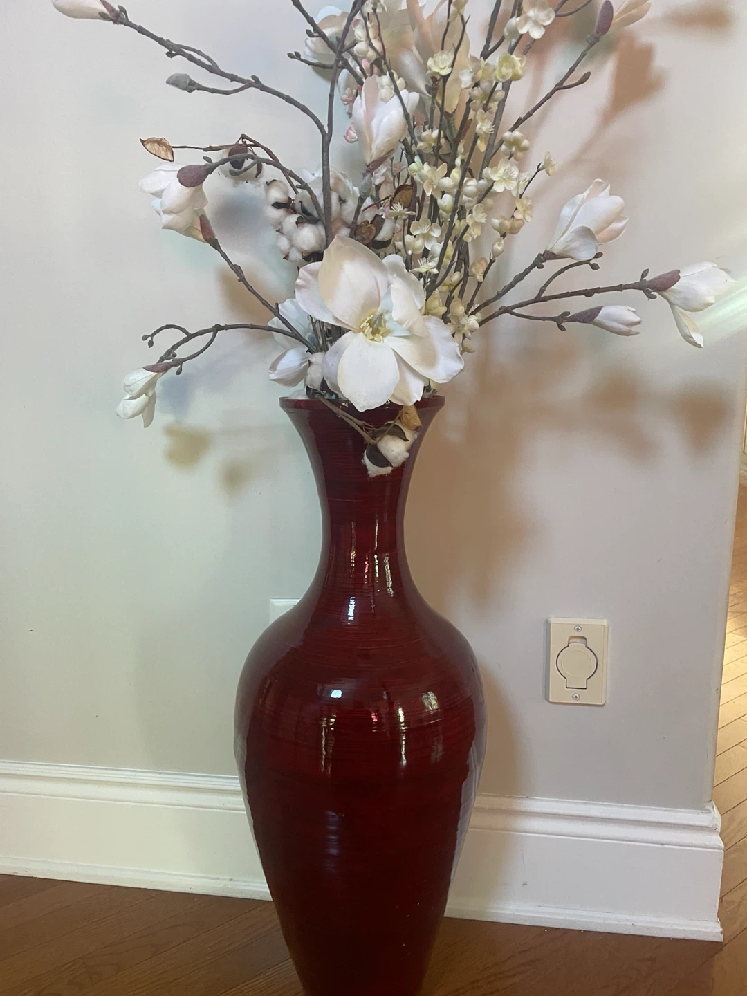 Tall Red Floor Vase