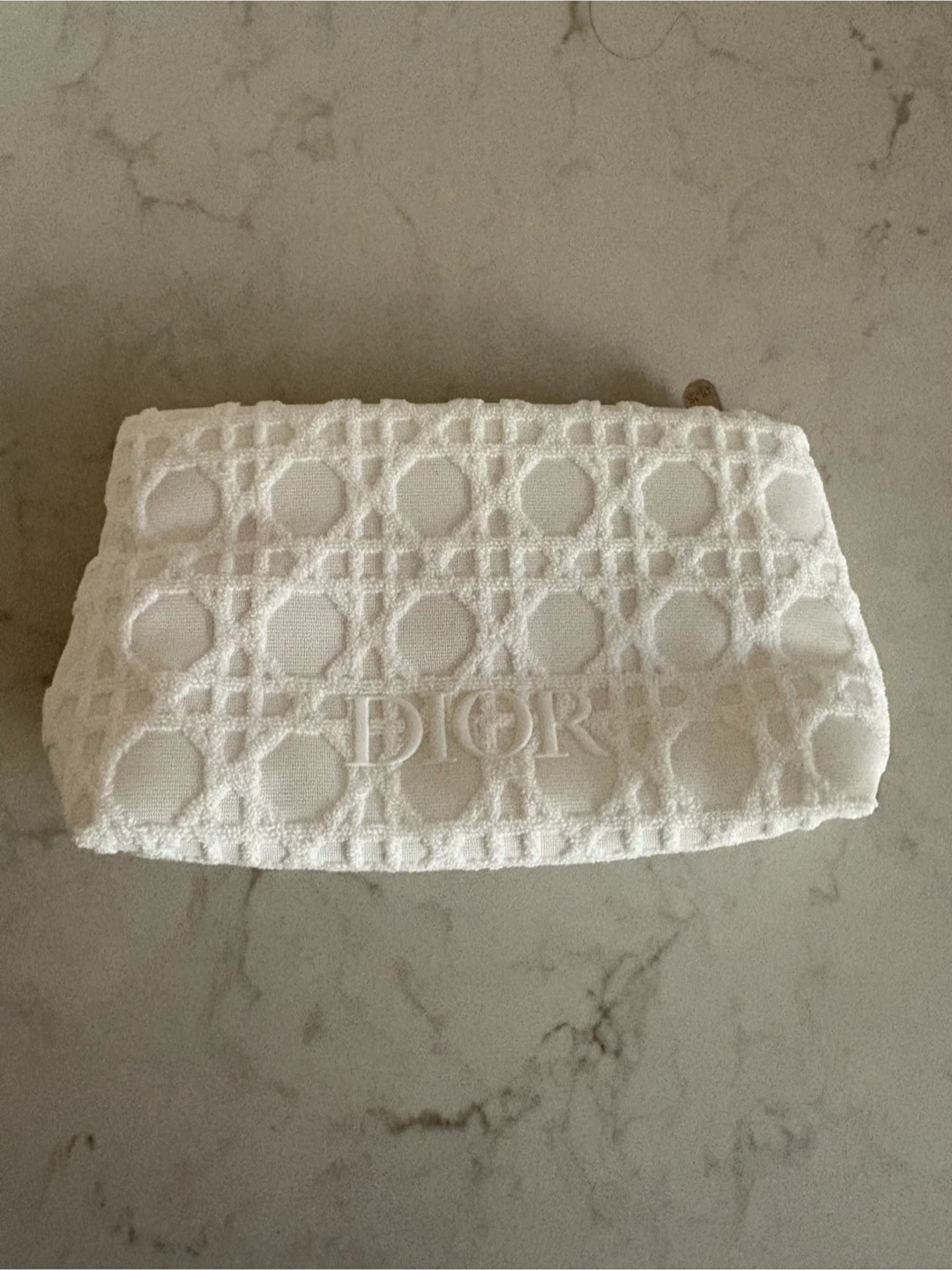 Dior White Cannage Makeup Pouch
