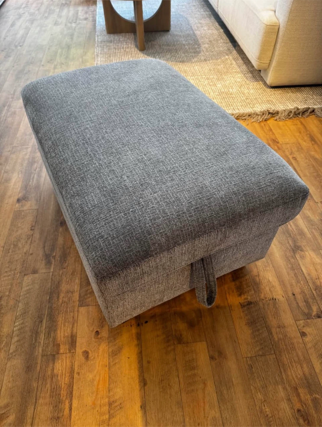 NEW Grey Fabric Storage Ottoman