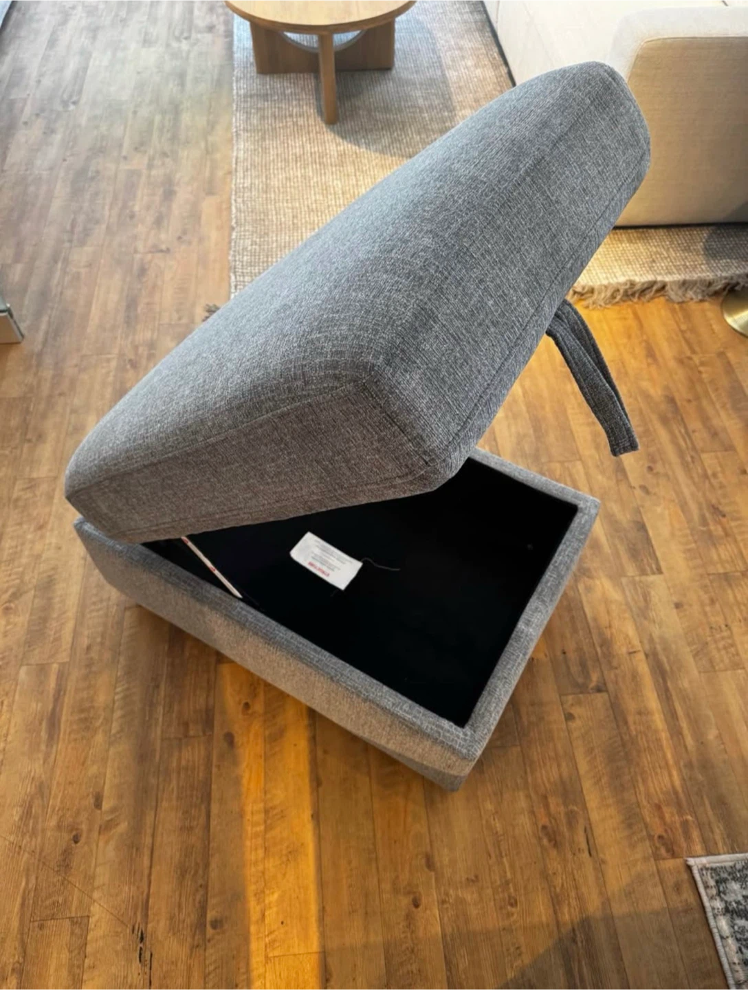 NEW Grey Fabric Storage Ottoman - photo 2