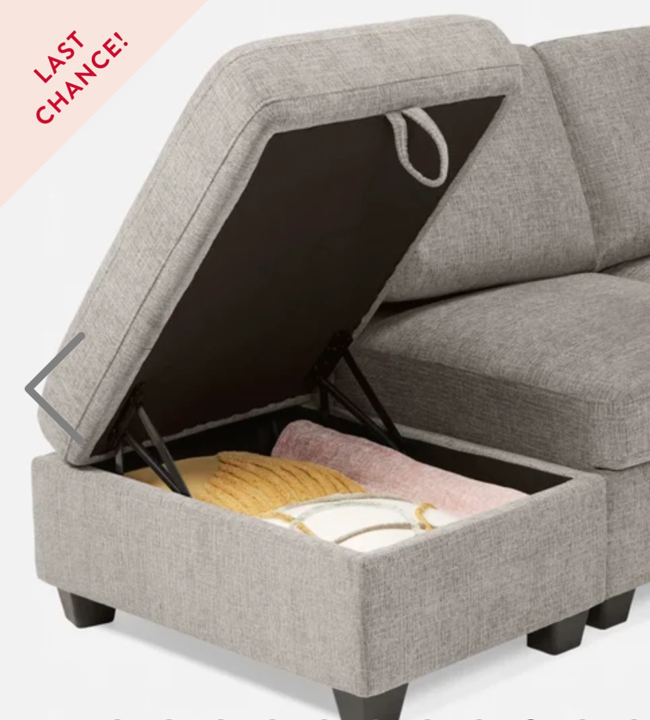 NEW Grey Fabric Storage Ottoman - photo 3