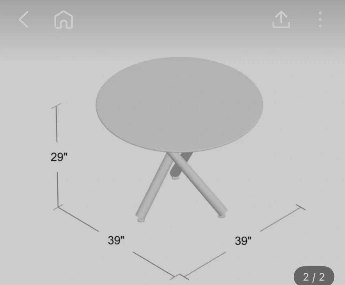 Round Glass Dining Table - photo 2
