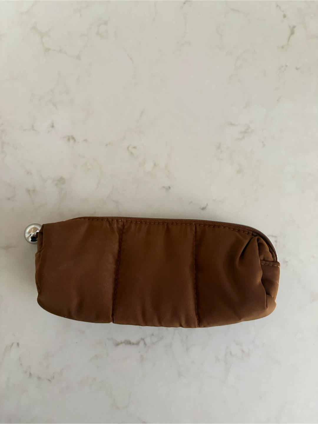 Jenny Bird Brown Quilted Zipper Pouch