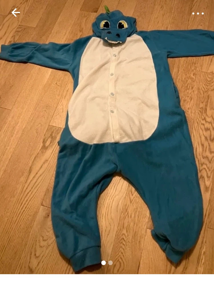 Halloween Teal Dinosaur Onesie Costume
