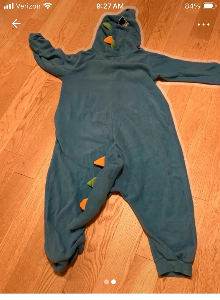 Halloween Teal Dinosaur Onesie Costume - photo 2