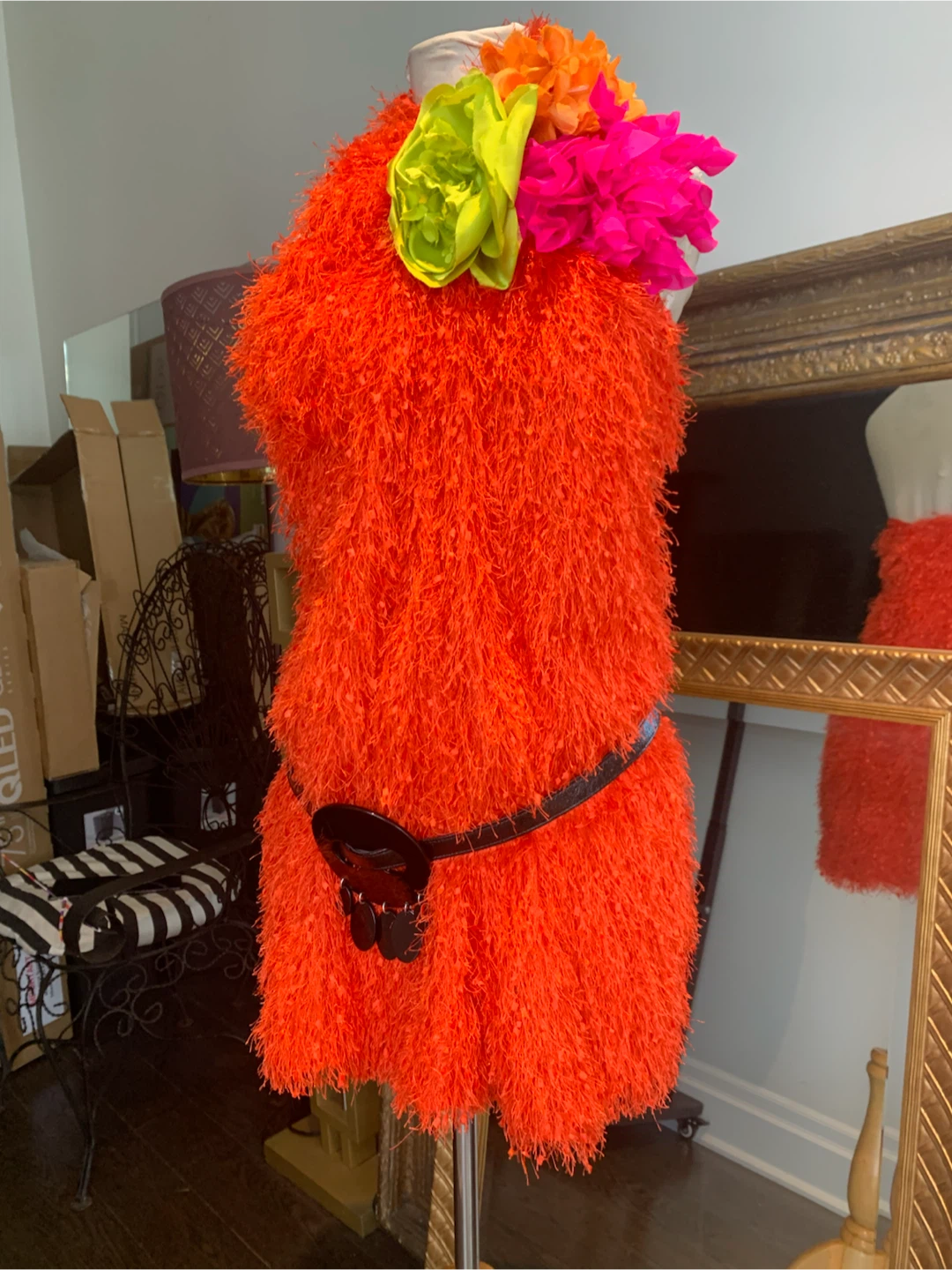 Dress Mod halter mini shag 60’s 70’s halloween disco