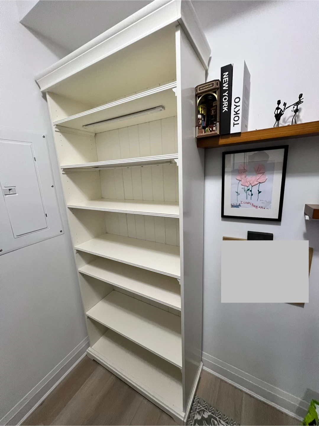 IKEA LIATORP Bookcase.  Solid Wood, White, Built-In LED Spots - photo 4