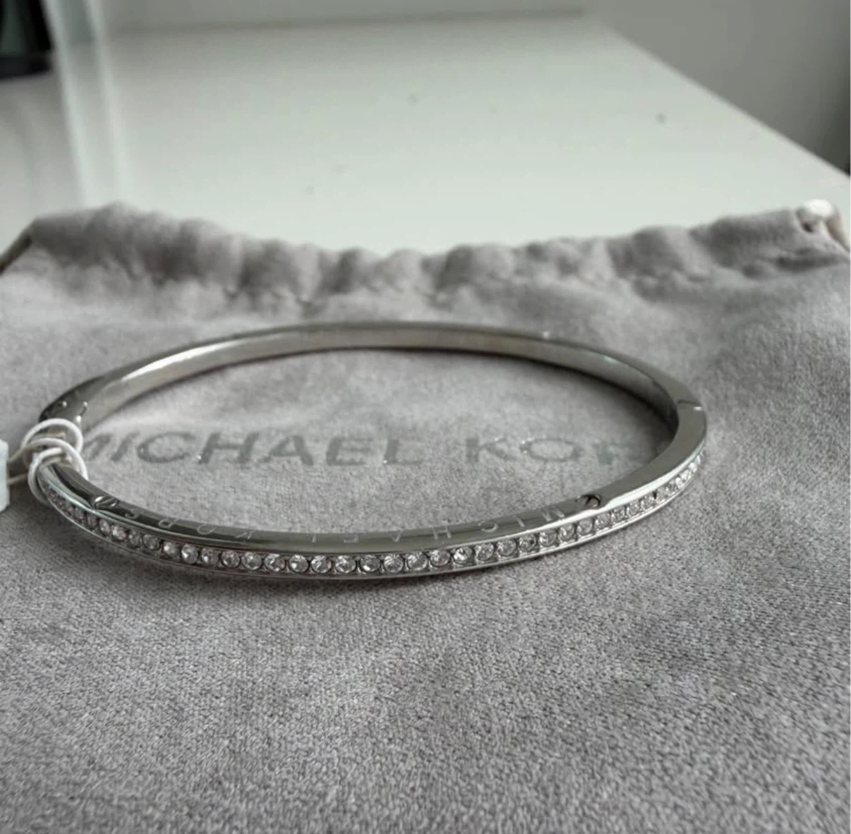 Michael Kors Pave Silver Bangle Bracelet