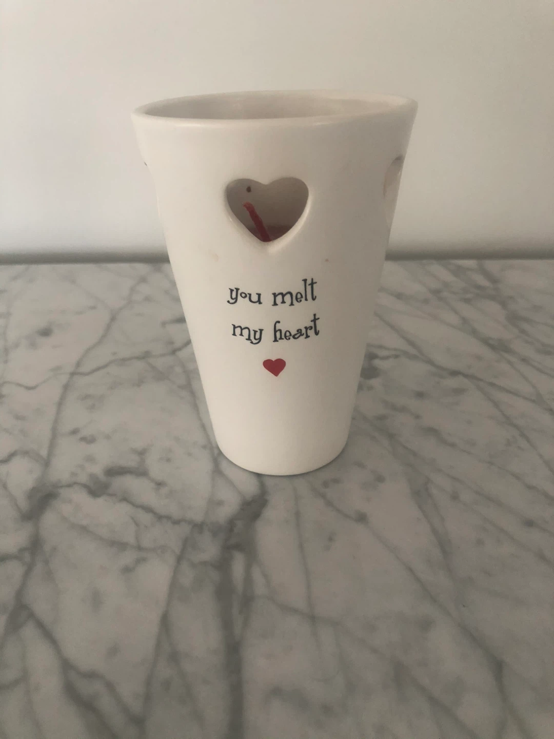 Ceramic Heart Cutout Candle and Holder