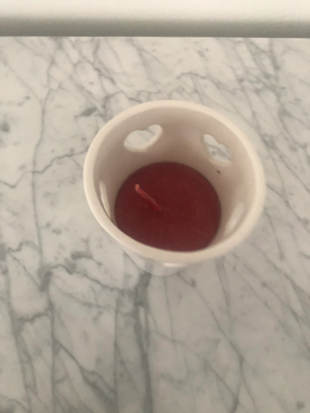 Ceramic Heart Cutout Candle and Holder - photo 3