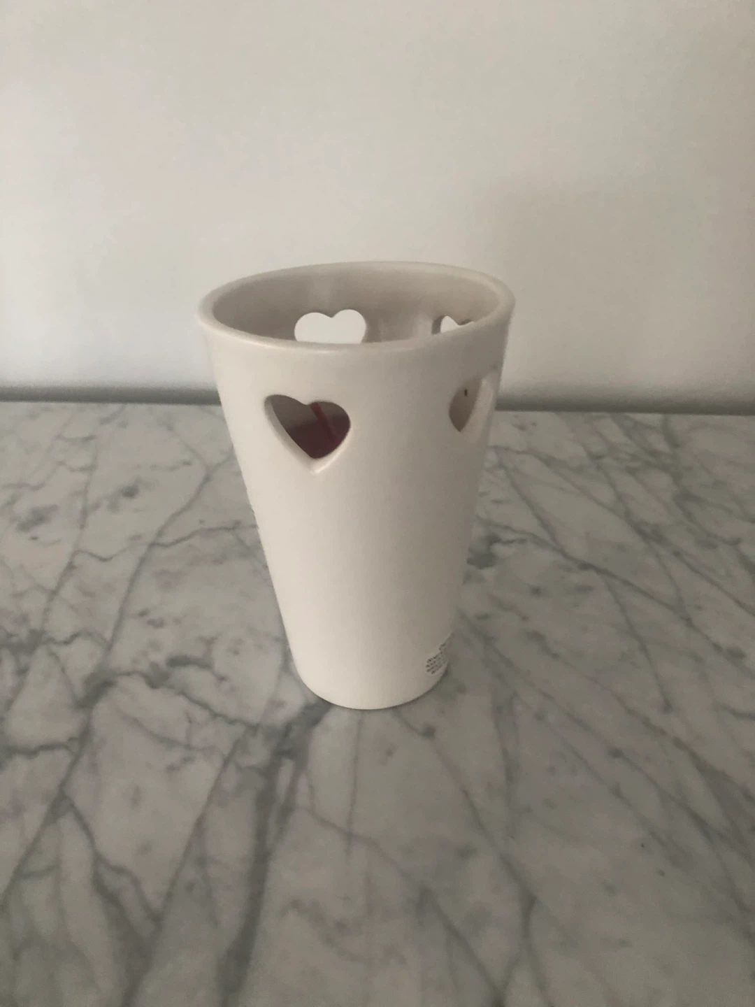 Ceramic Heart Cutout Candle and Holder - photo 2