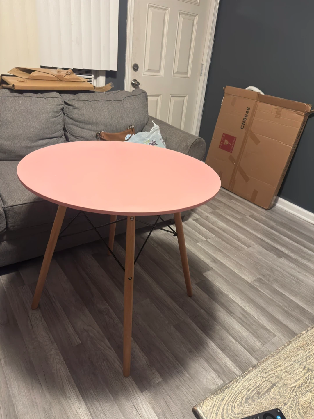 Pink Round Dining Table