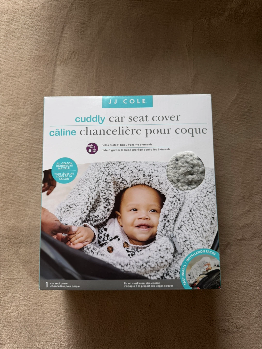 JJ Cole Cuddly Infant Car Seat Cover – Grey