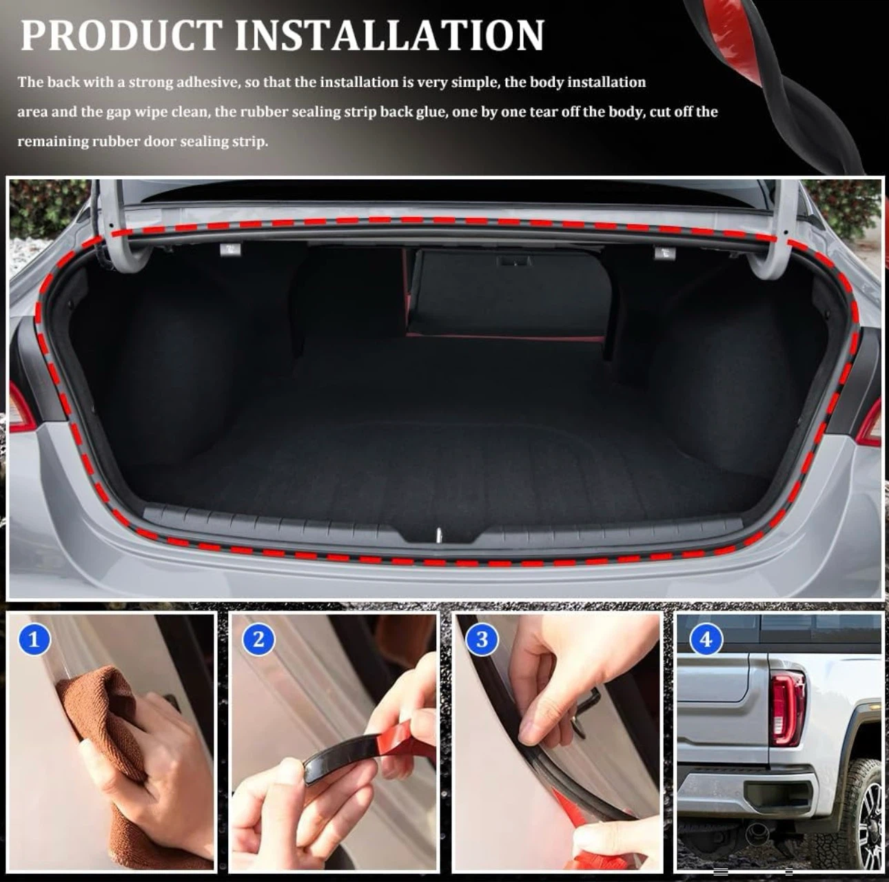19.7ft weather stripping pickup truck bed tailgate seal - photo 3