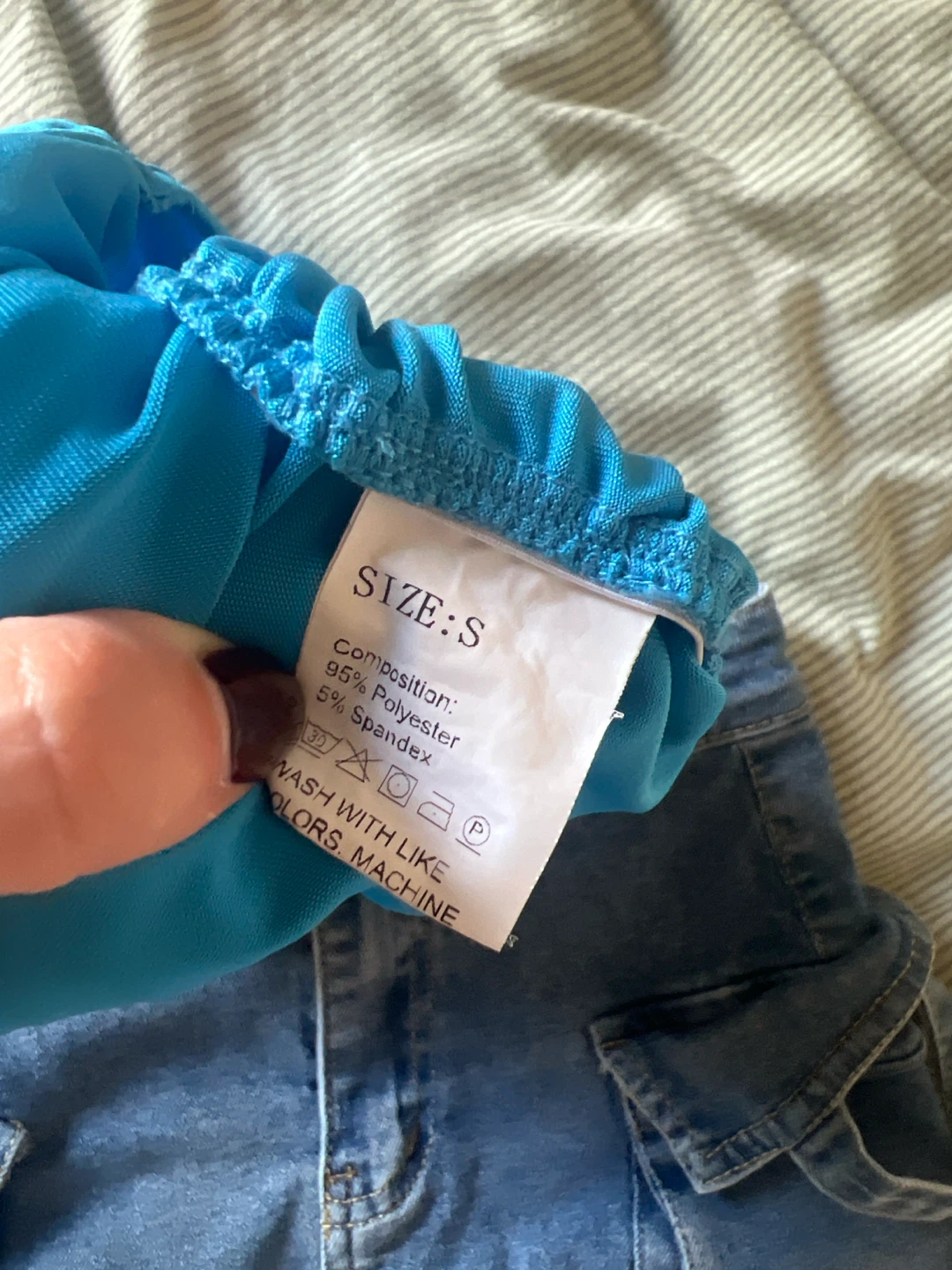 Blue One-Shoulder Tank Top Size Small - photo 2