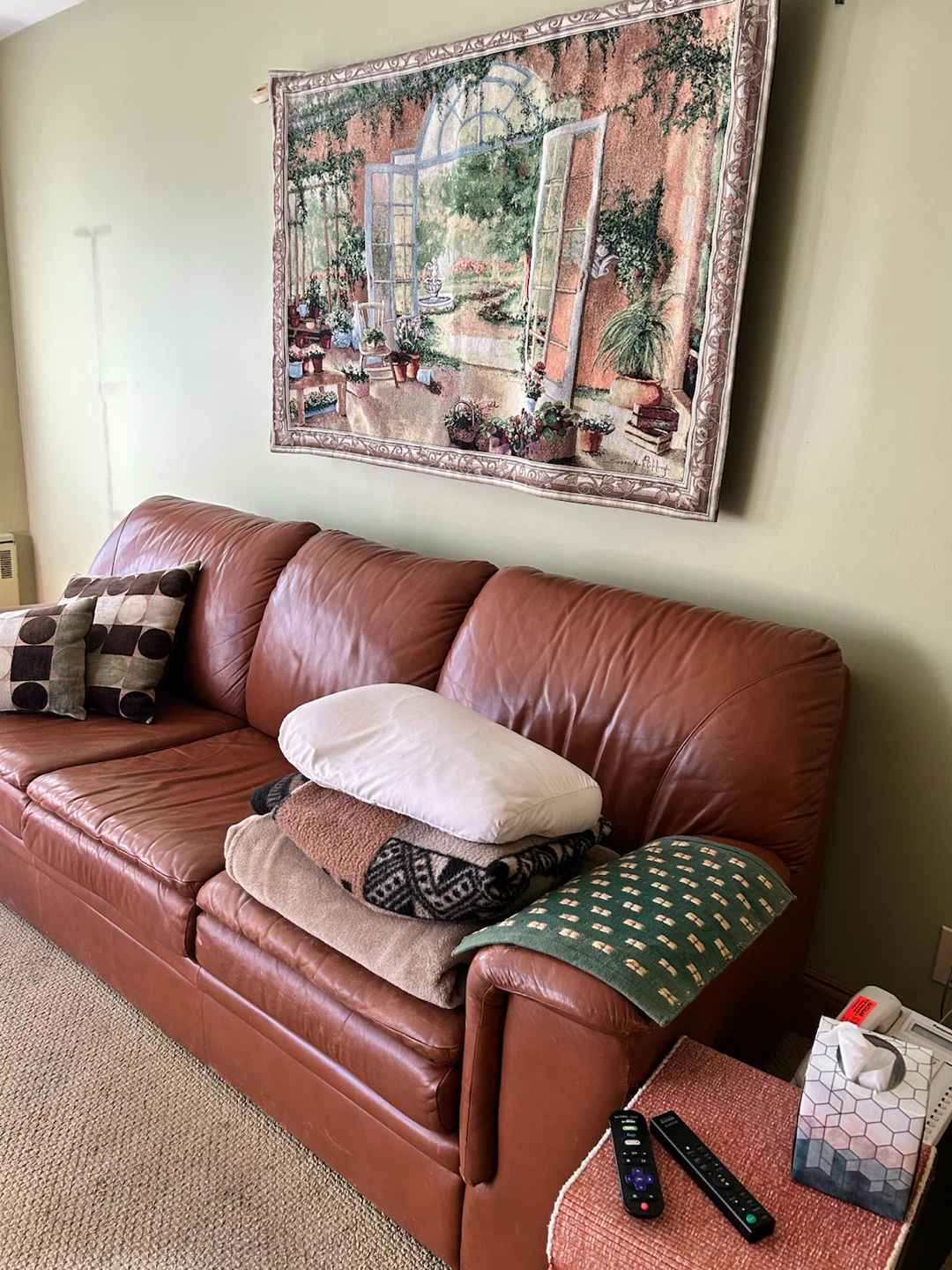 Brown Leather Sofa - photo 2