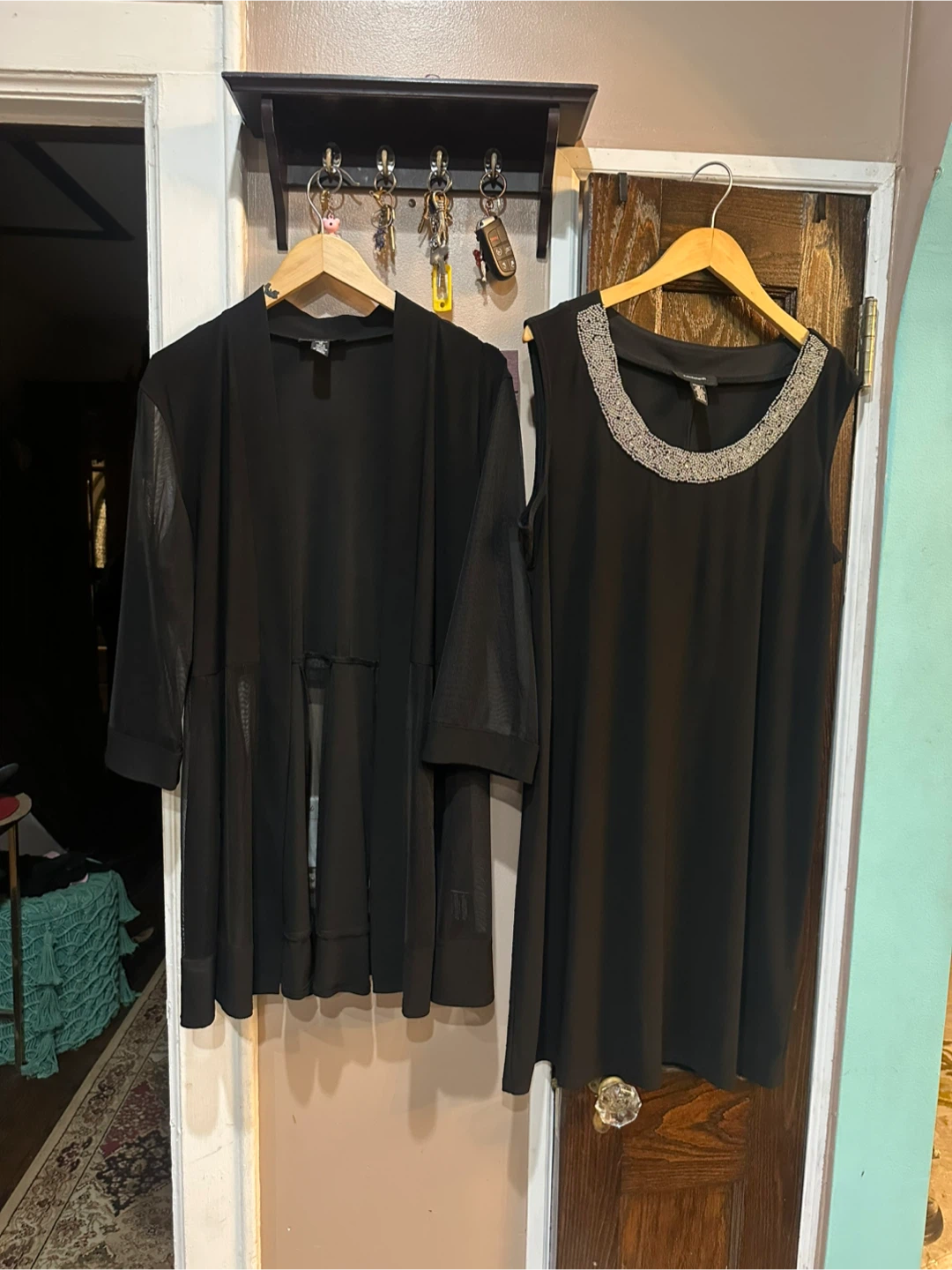 R&M Richards Black Dress and Jacket Set