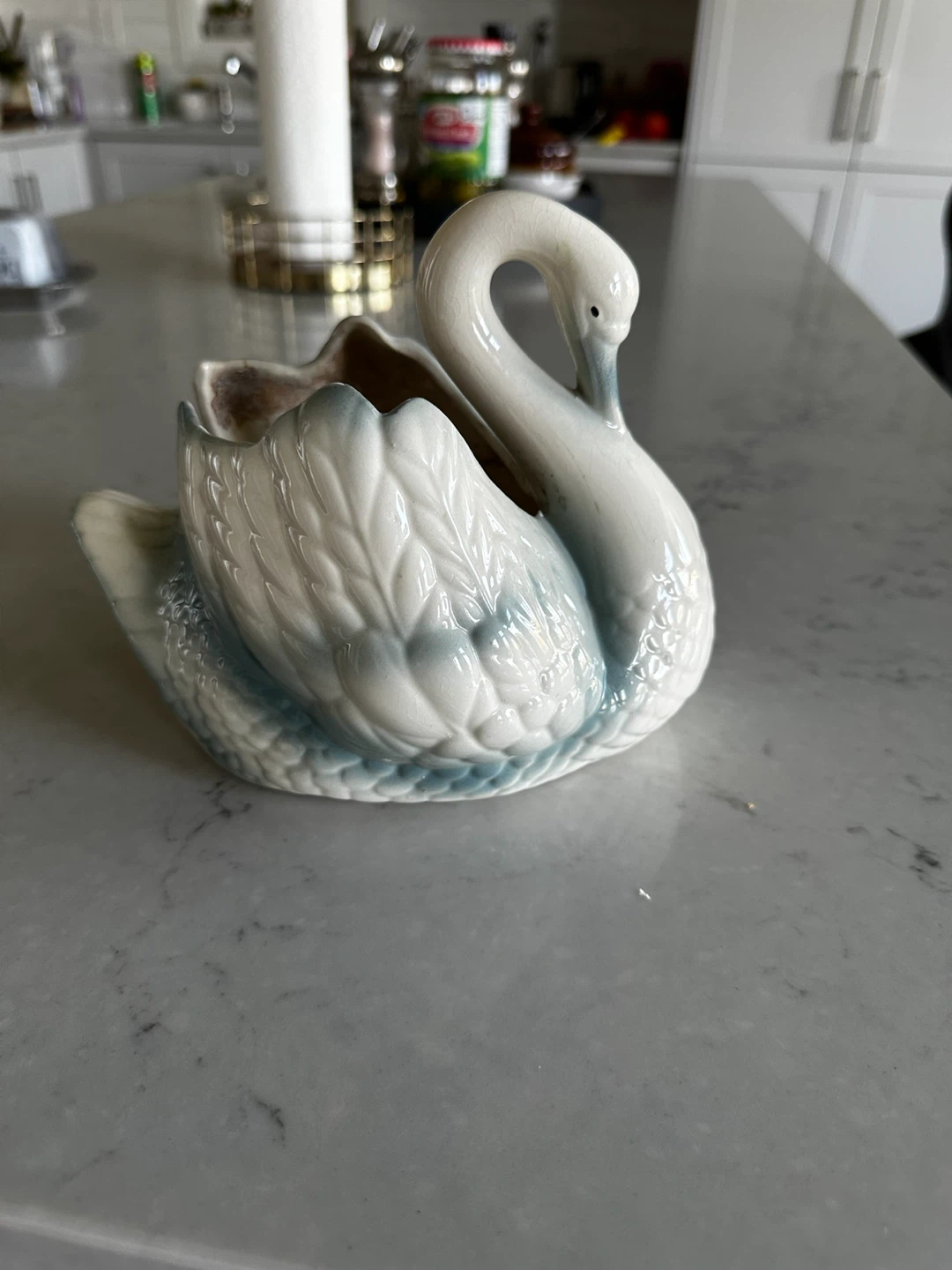 Vintage Ceramic Swan Planter