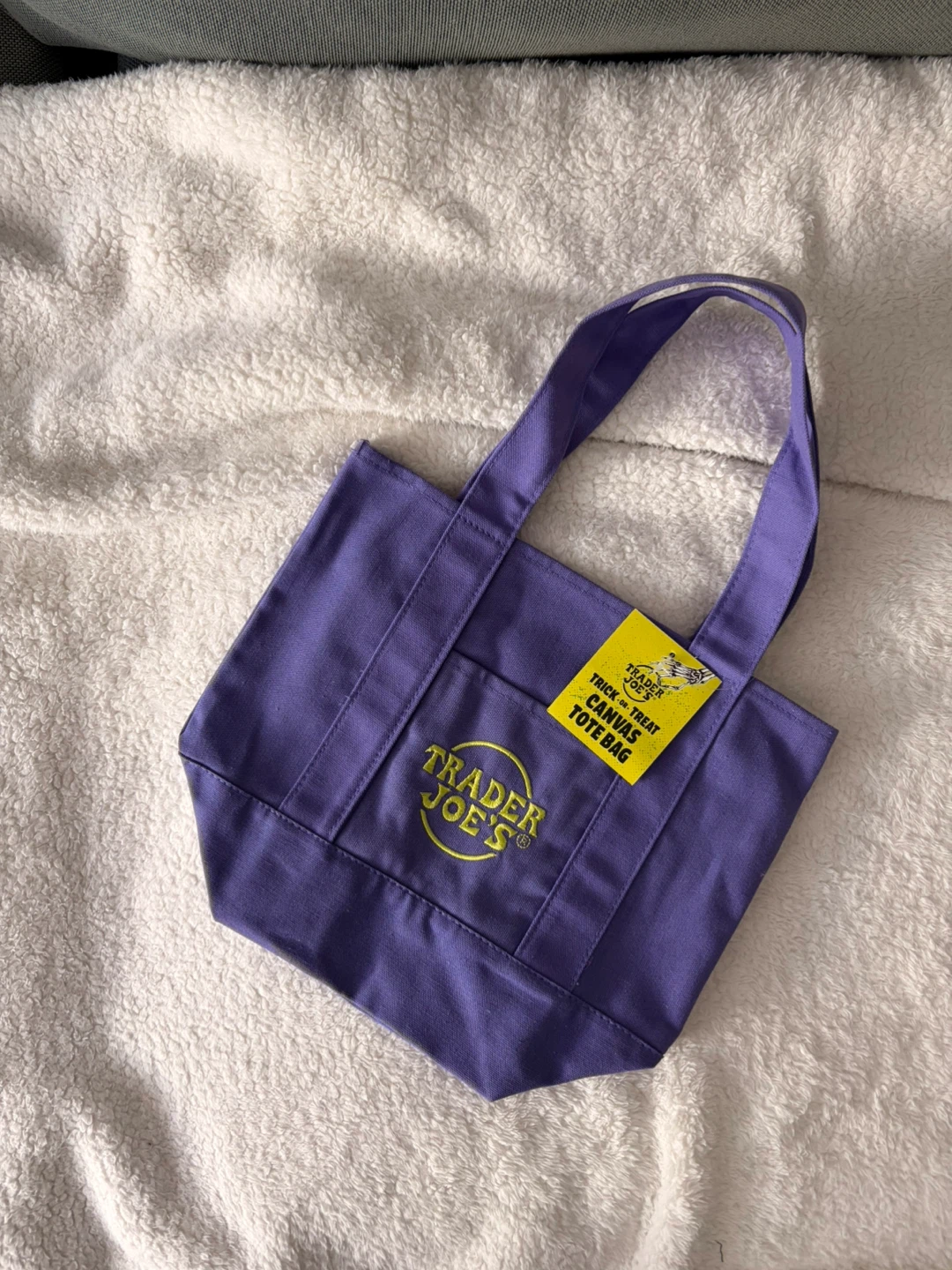 Trader Joe's Purple Canvas Tote Bag