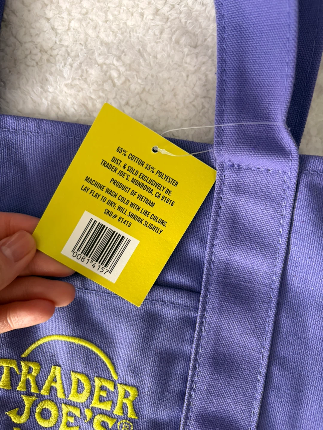 Trader Joe's Purple Canvas Tote Bag - photo 2