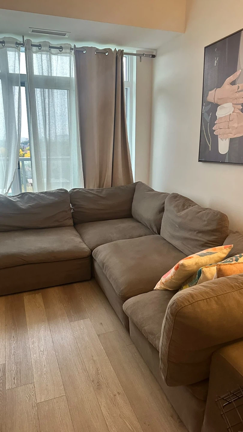 4-Piece Modular Grey Sectional: Super Plush, Rearrangeable