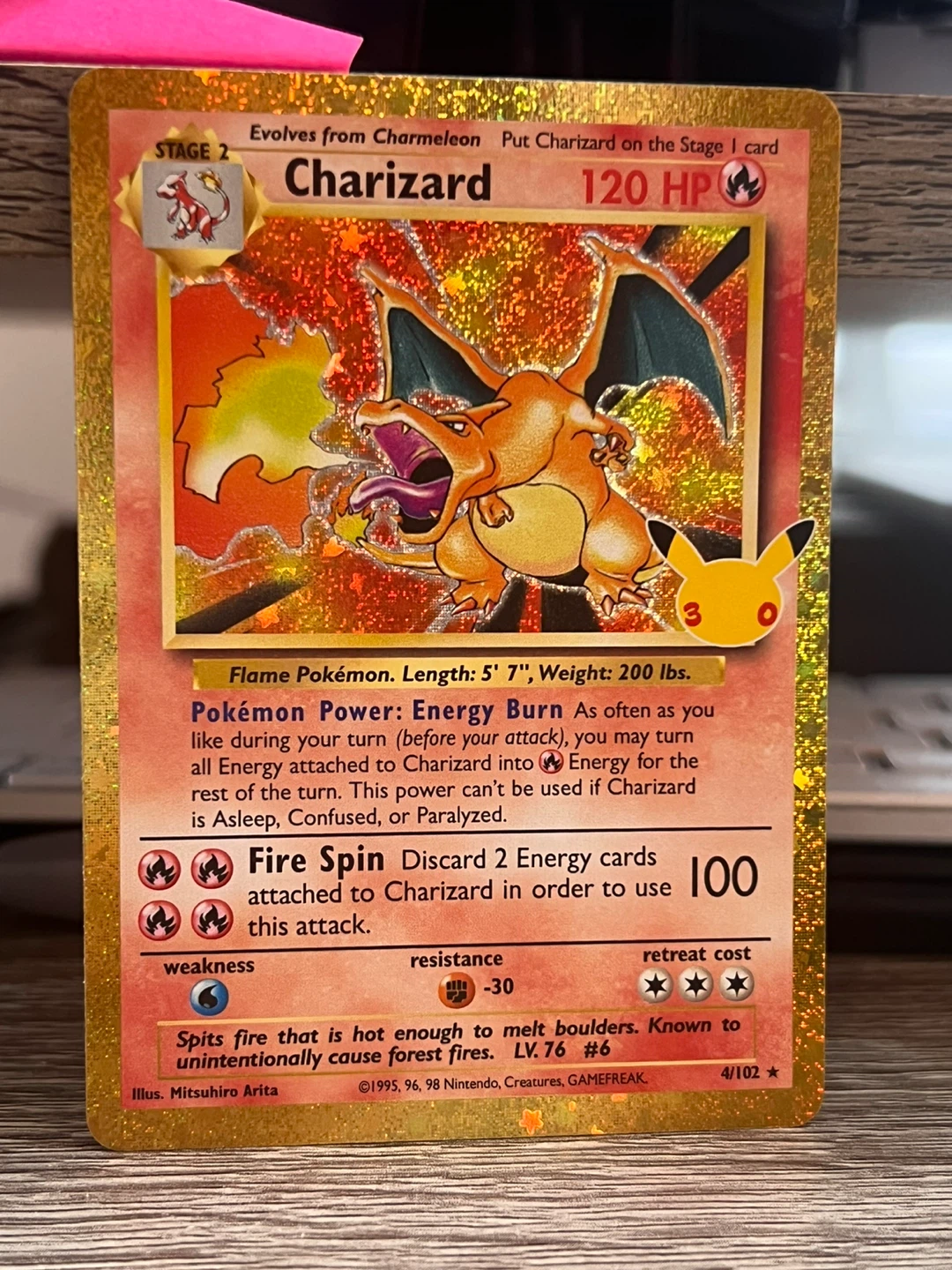 Charizard 30th Anniversary Pokemon Card