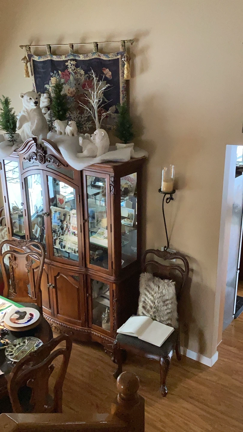Traditional wooden china cabinet
