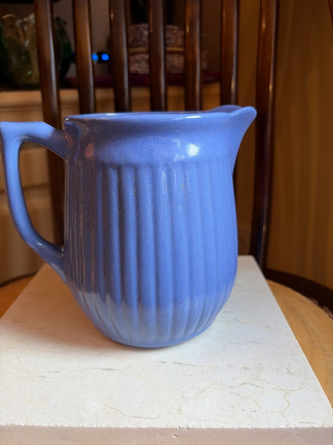 Vintage Gorgeous Blue Ceramic Pitcher