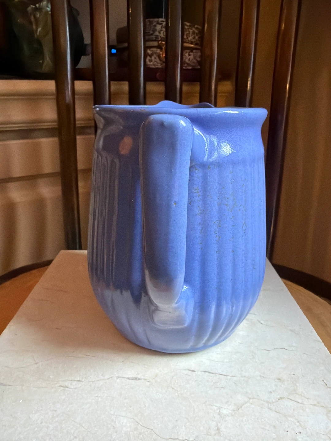 Vintage Gorgeous Blue Ceramic Pitcher - photo 3