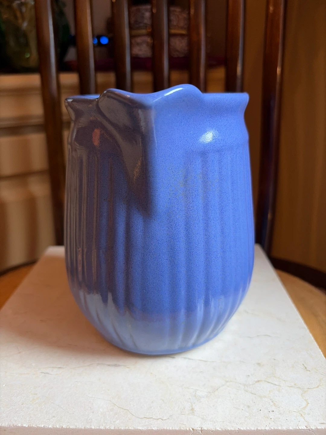 Vintage Gorgeous Blue Ceramic Pitcher - photo 4
