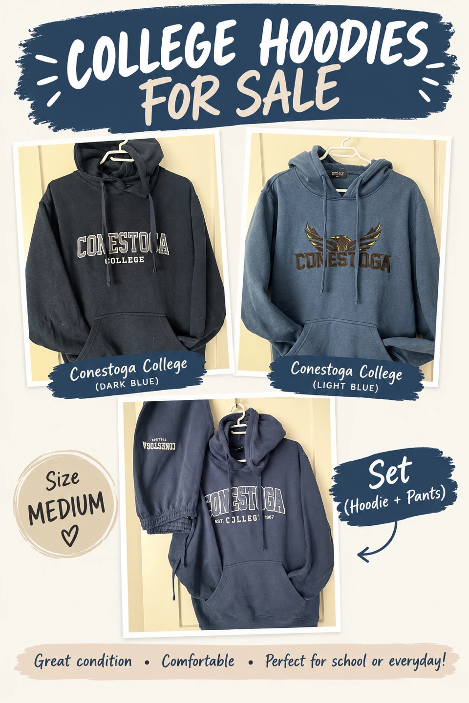 Conestoga College Hoodies and Pants Set