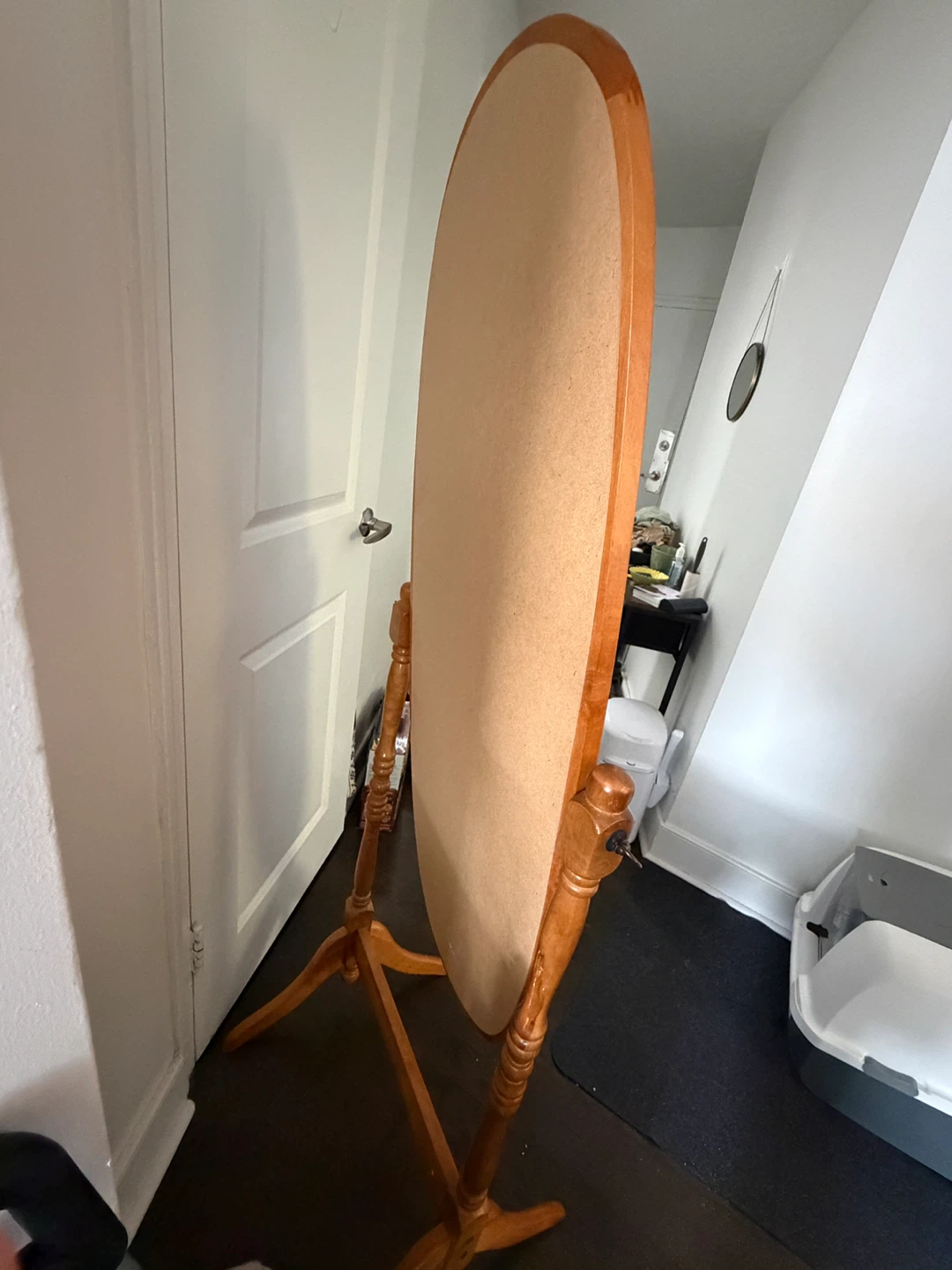 Vintage Wooden Standing Mirror - photo 2